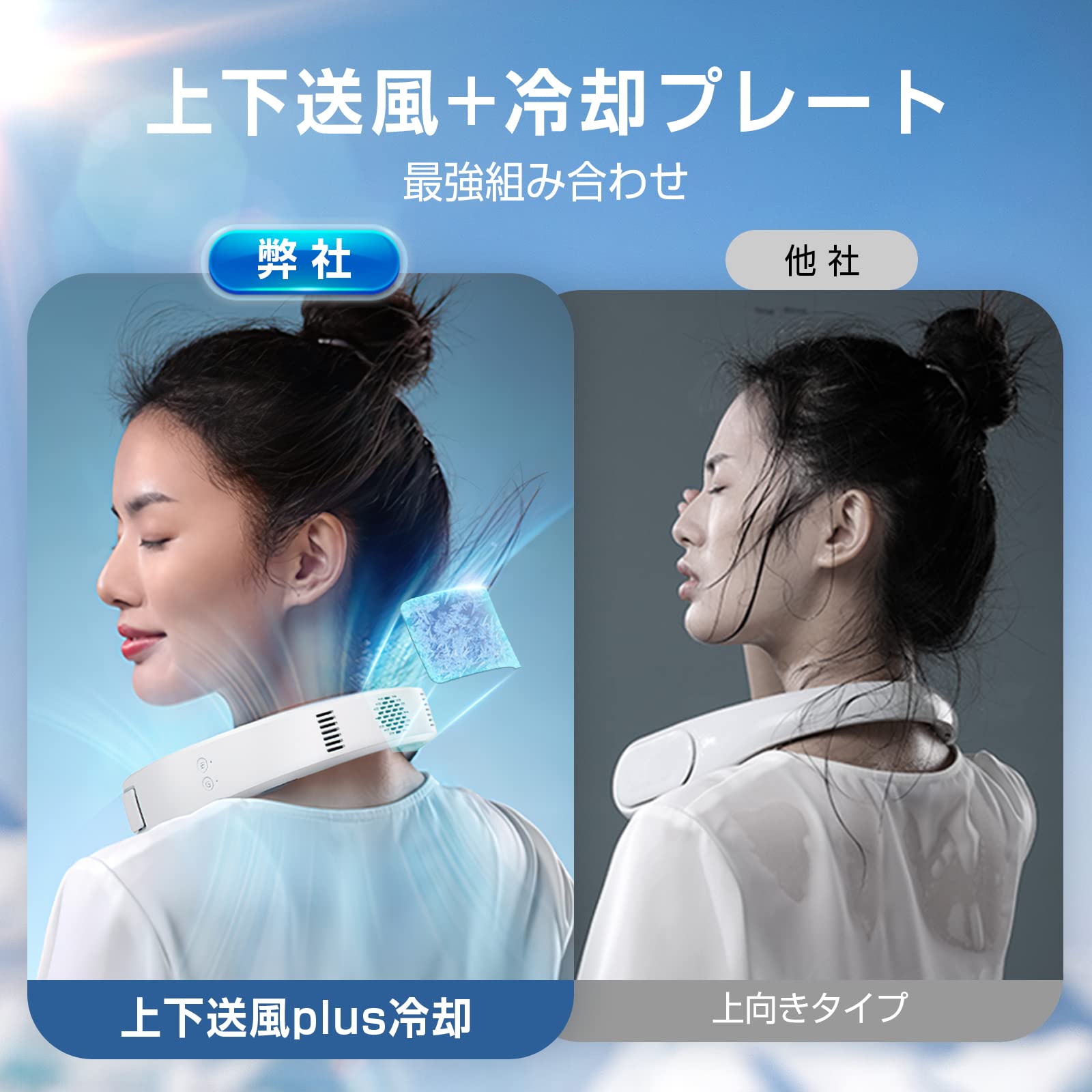 Amazon | ネッククーラー 【上下出風&急速冷却】半導体冷却 首掛け